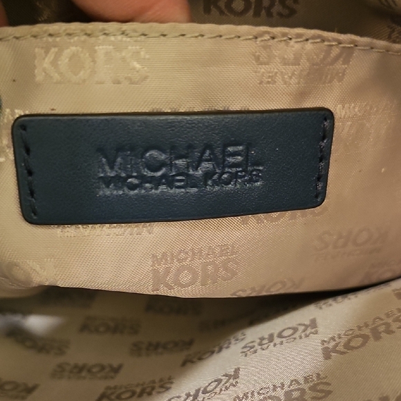 Michael Kors Navy and Gray MK Logo Tote with Front Flap Pocket - Picture 10 of 10